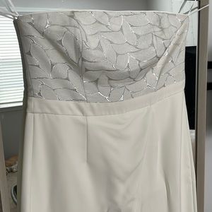 White House Black Market White Jumper with Silver Detail